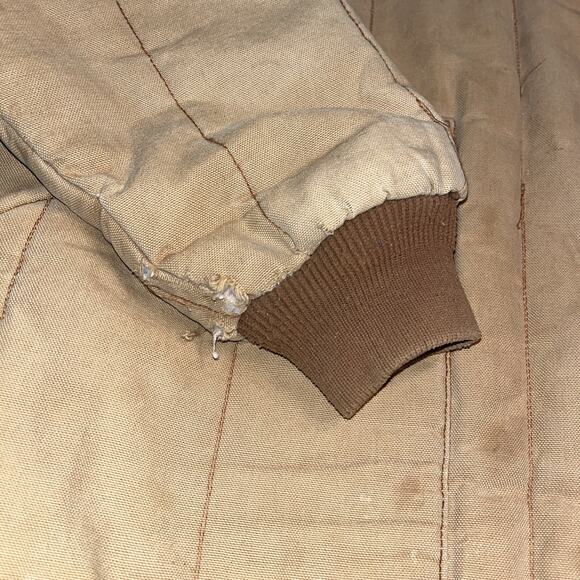 Key Canvas Barn Coat Quilted Insulated Duck Workwear 2XL Distressed USA Vintage - Picture 2 of 8